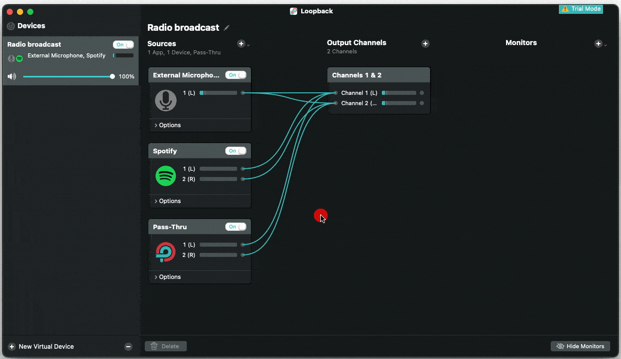 Removing audio sources from loopback