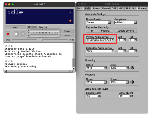 Configure your audio virtual cables with BUTT