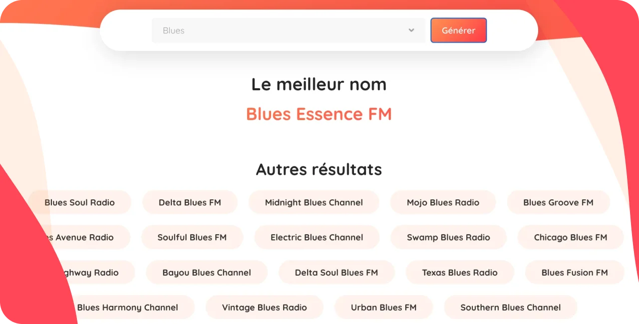 resultats generateur nom de radio