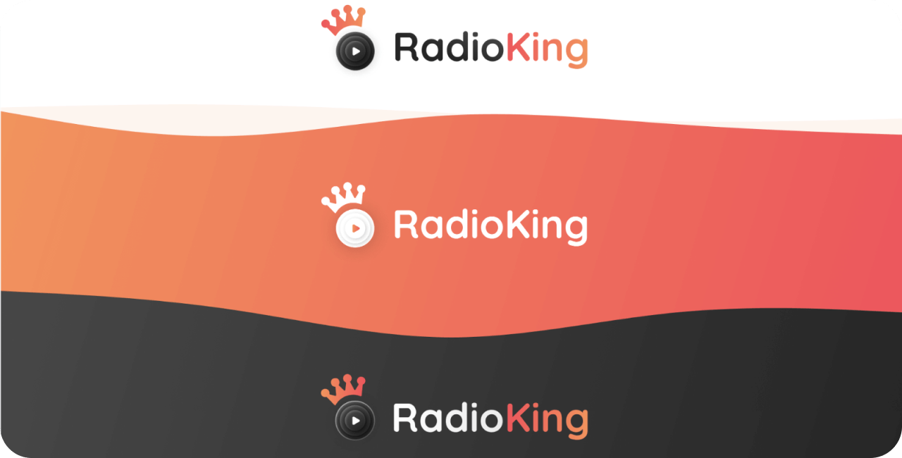 Example of radio branding with the RadioKing logo