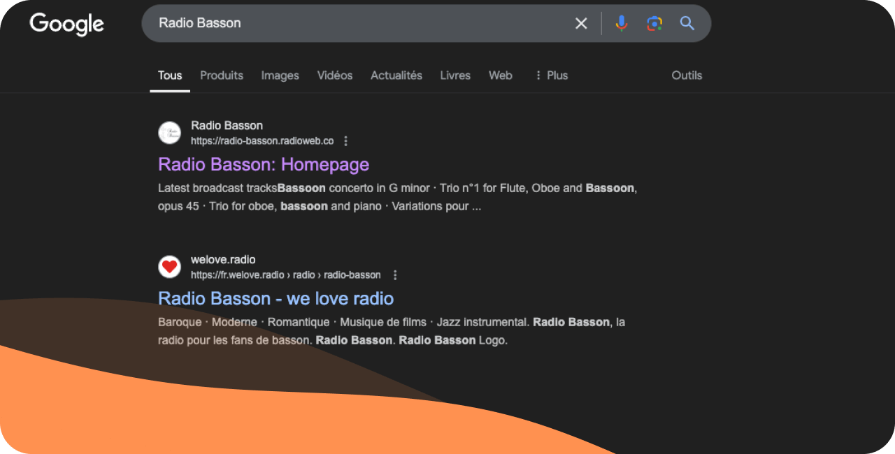 Google search results for Radio Basson