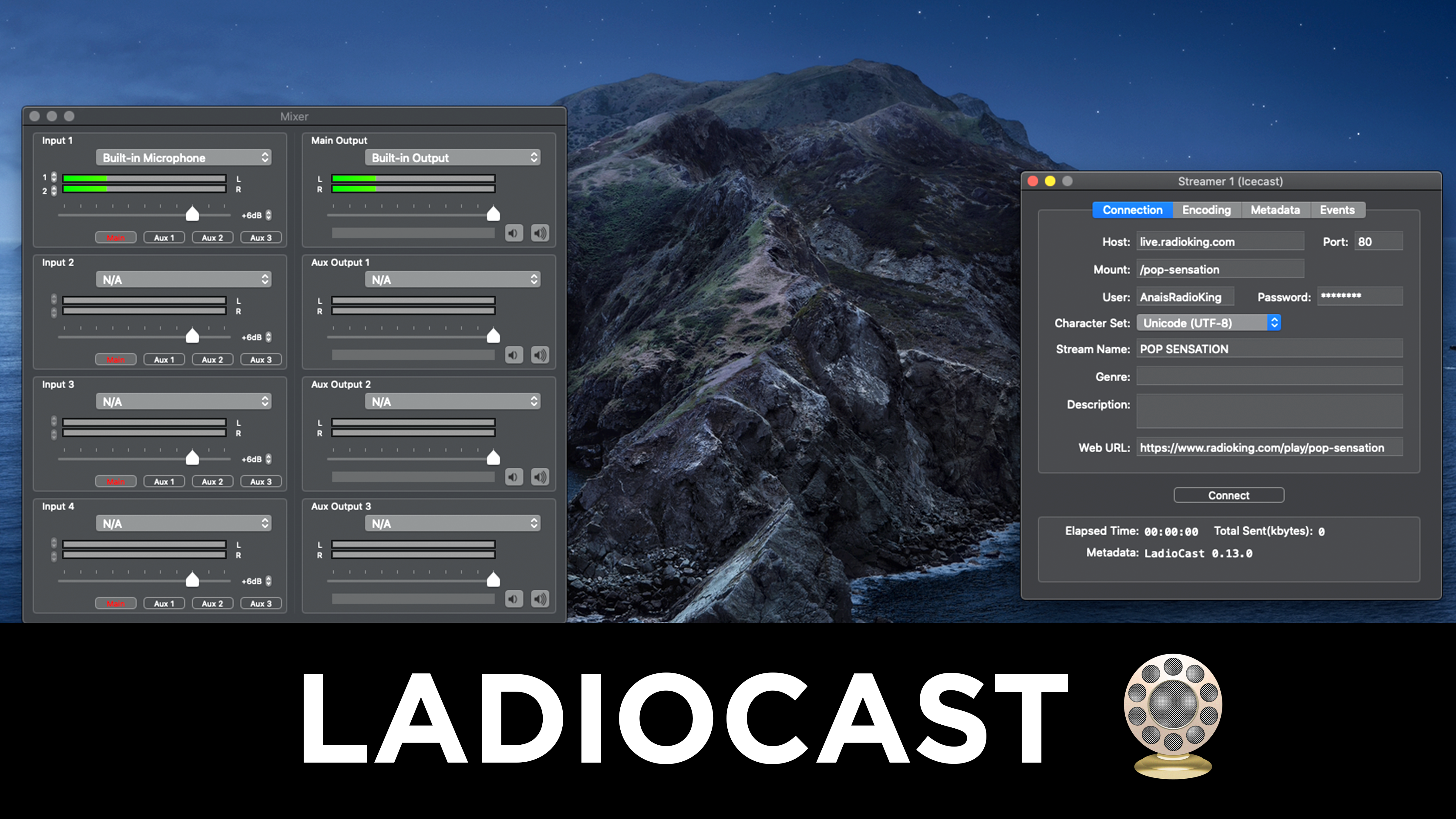 ladiocast setup host
